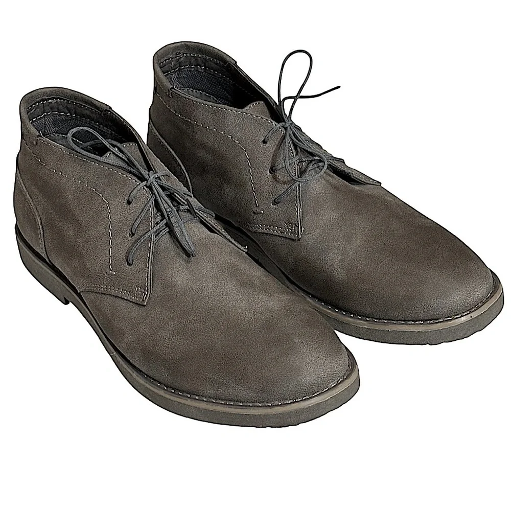 ATTENTION MENS - SIZE 7.5 -‎ GRAY - STYLE: KANE CHUKKA LACE UP ANKLE BOOT - S2